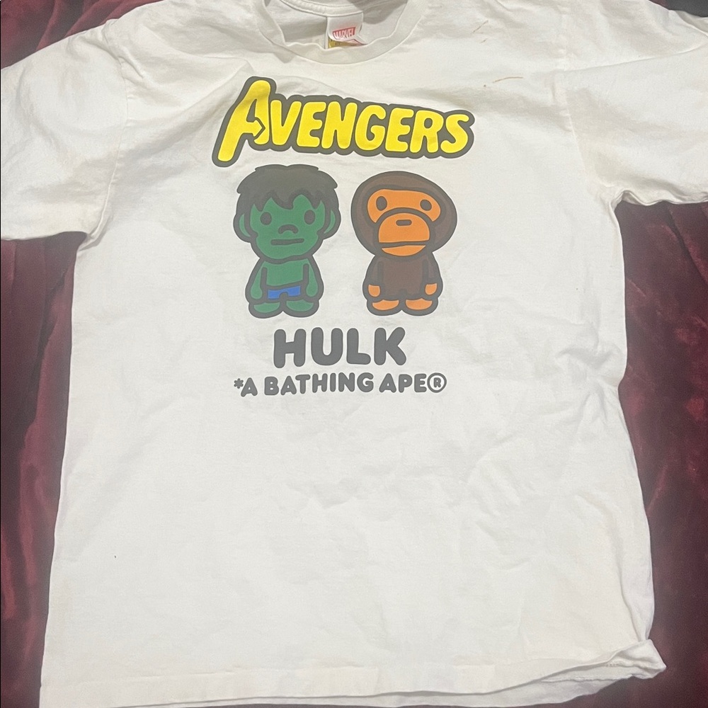 Bape White Avengers Graphic T-Shirt